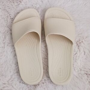 CROCS Women's Beige Slide Sandals